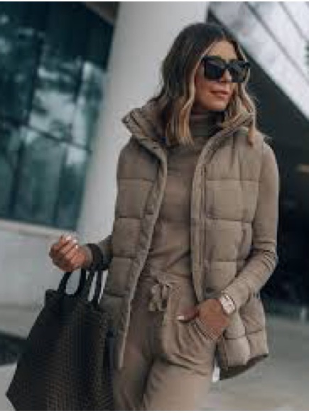 Splendid x cella jane Women's Puffer Vest in Taupe